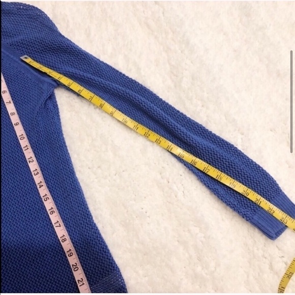 Talbots open wide knit blue scoop neck long sleeve pullover sweater medium - Picture 4 of 8